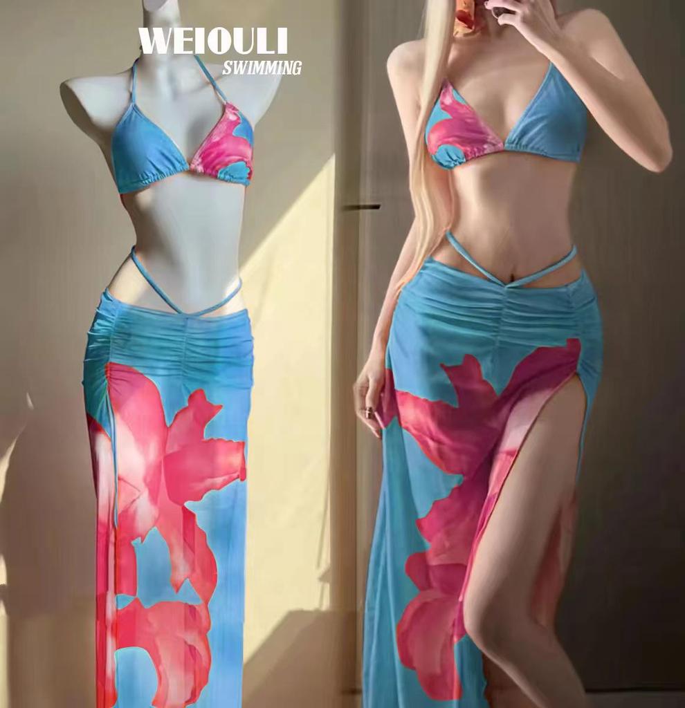 Goddess Holiday: Three-Piece Island Style Bikini - Sexy Vacation Swimsuit for Women