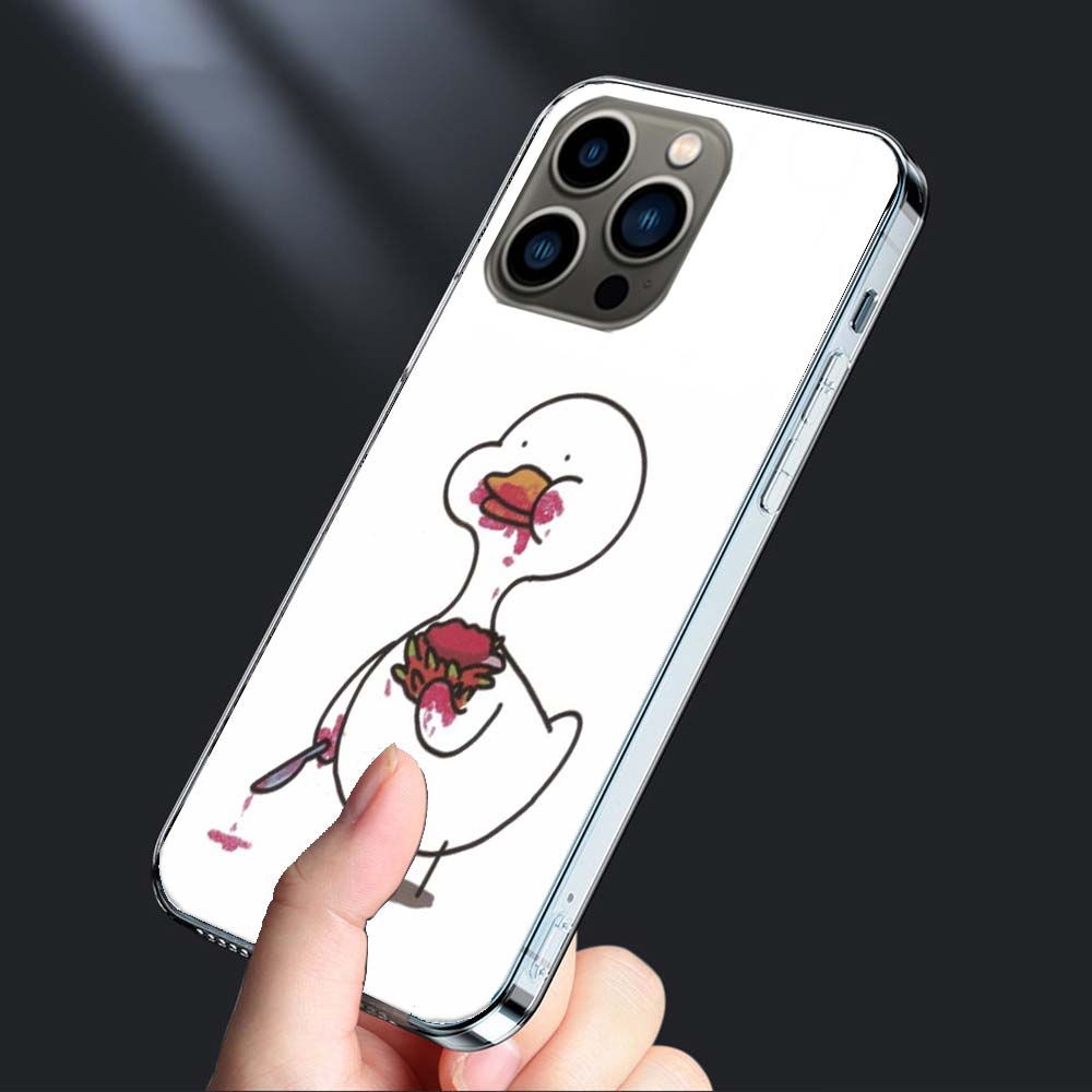 Cute Cartoon Duck Phone Case For Iphone 16E 15 Pro 14 Plus 17E 16 17 Pro Max Air 11 12 13 Mini Shockproof Capa Cute Cover TPU