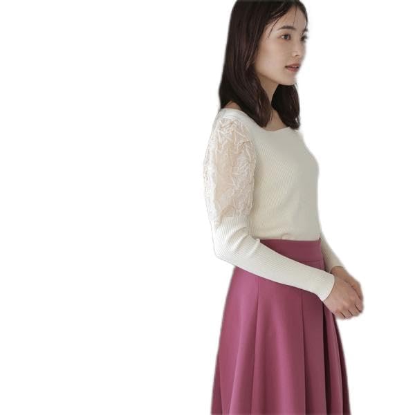 

Свитер вязаный с полупрозрачными рукавами-фонариками для женщин от Natural Beauty Basics