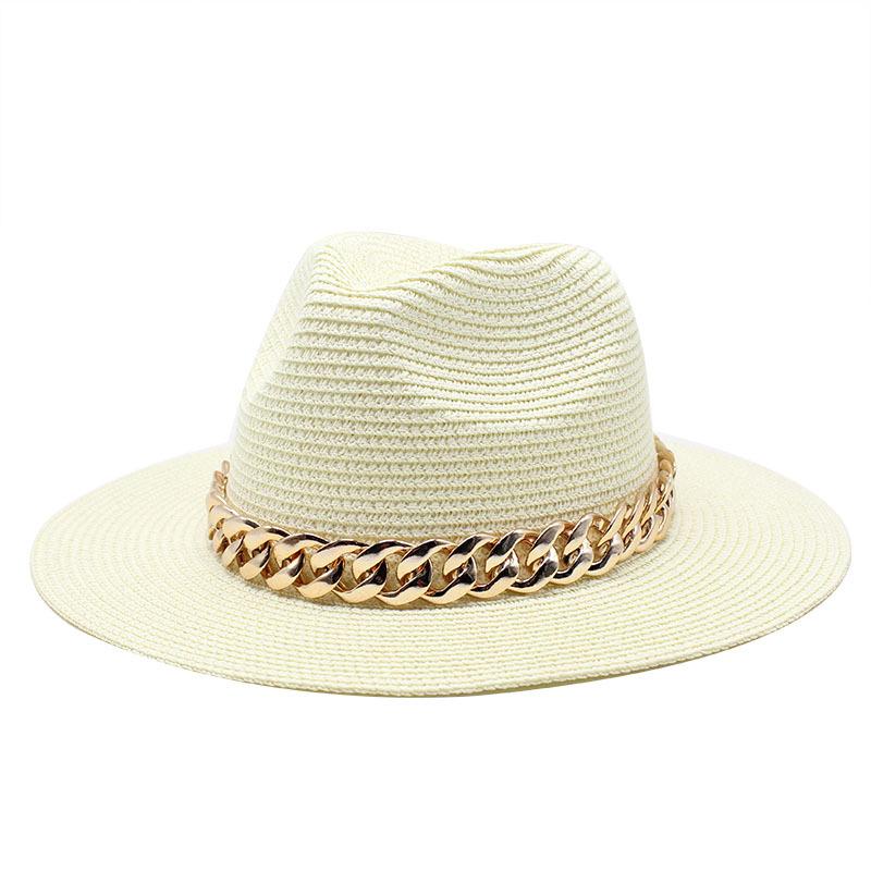 Internet Celebrity Chain Jazz Straw Hat Casual Versatile Sun Hat Travel Vacation Straw Hat Sun Hat Sun Hat