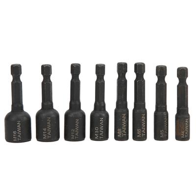 8 Peças Soquete de Torneira Aço Liga de Alta Dureza Haste Hexagonal de 14 Acessórios para Chave de Fenda Pneumática
