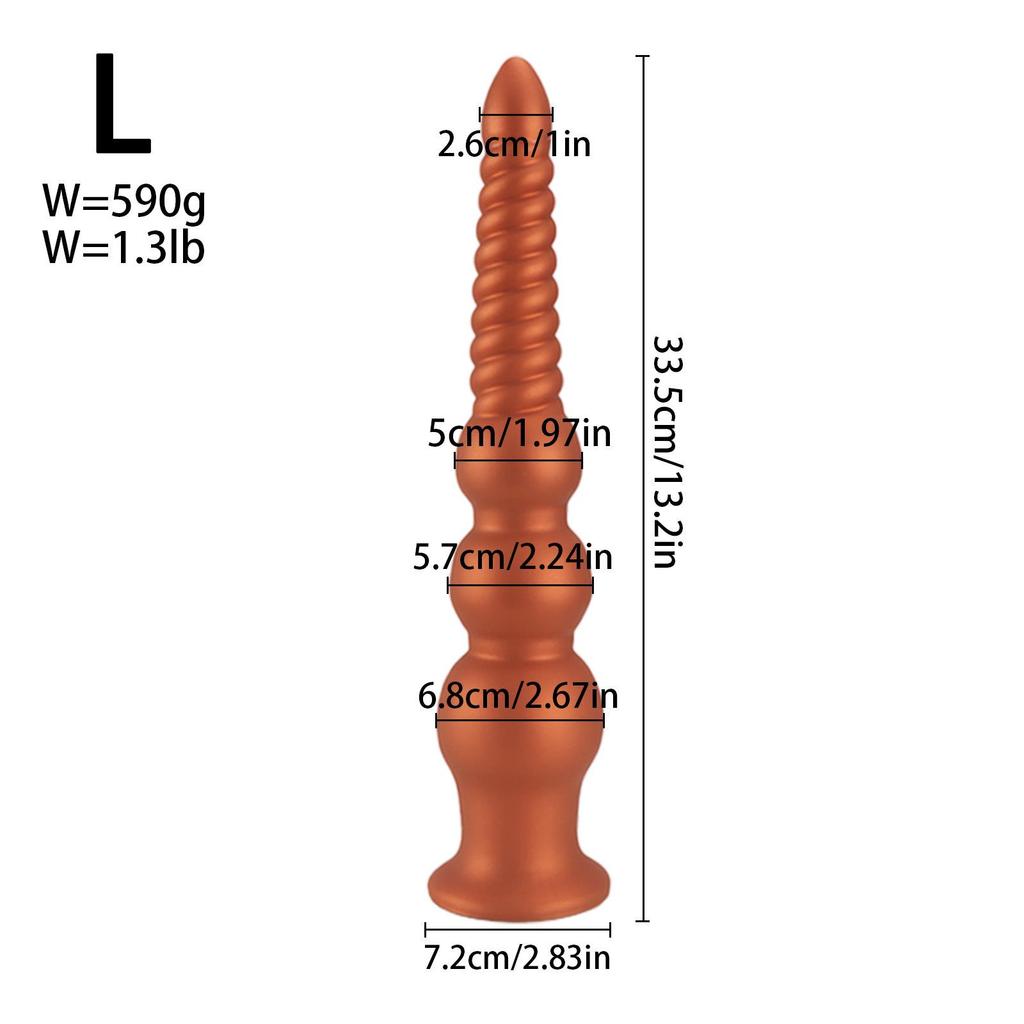 Silicone Threaded Gradient Bead Anal Plug - Alternative Toy for Adults