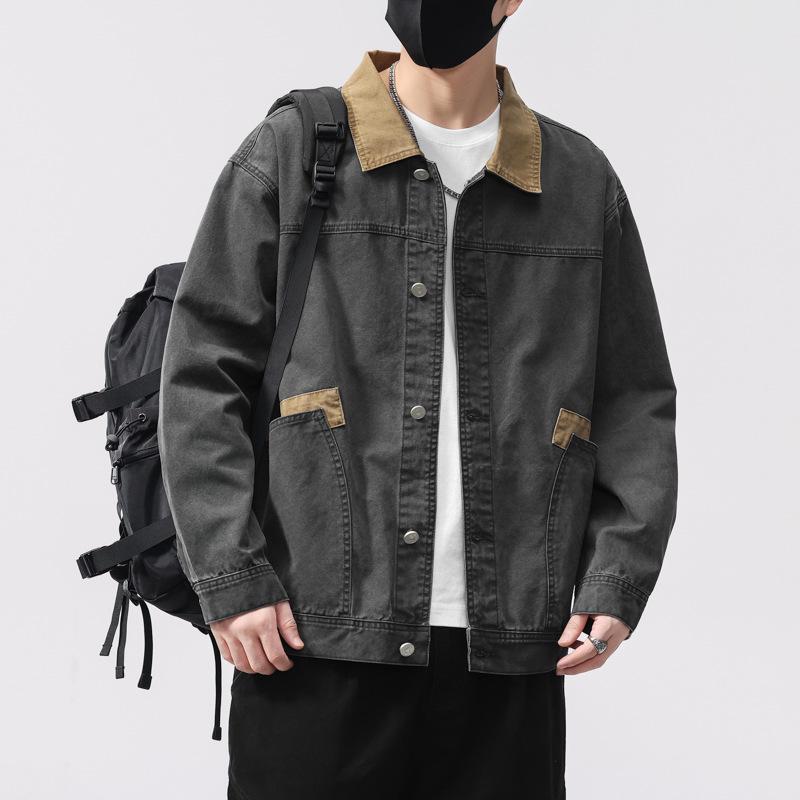 Men s High-End Japanese Retro Workwear Patchwork Jacket - Spring/Autumn 2025 Trend 3XL (suitable for 190-210 lbs)