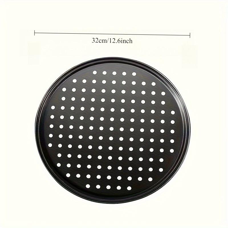 1PCS Carbon Steel Perforated Pizza Pan with Holes Oven-Safe Baking Sheet Grill Tray for Cheese Roasting Kitchen/Restaurant Use