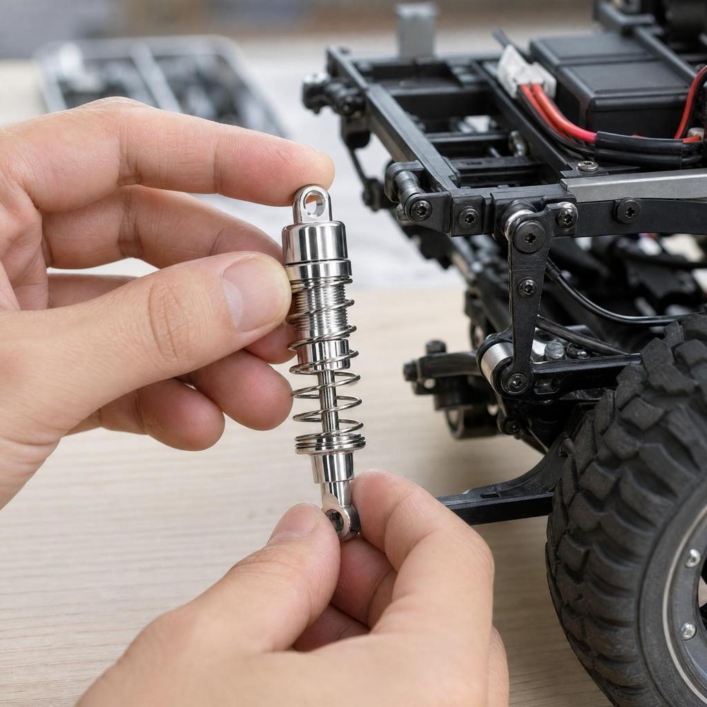 4 Pieces 1:12 RC Shock Absorber Aluminum Upgrade for Ride
