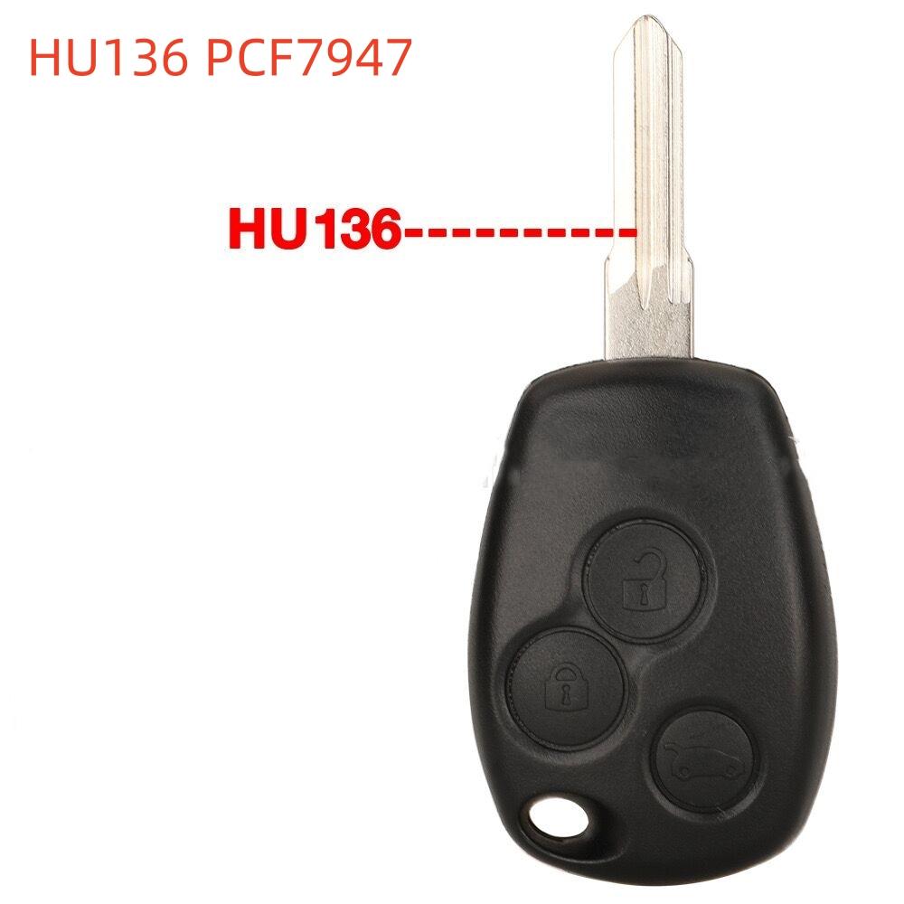 3-tlačítkový dálkový klíč k autu PCF7946/7947 Chip 434MHz pro Renault Trafic Vivaro Primastar Movano pro Dacia
