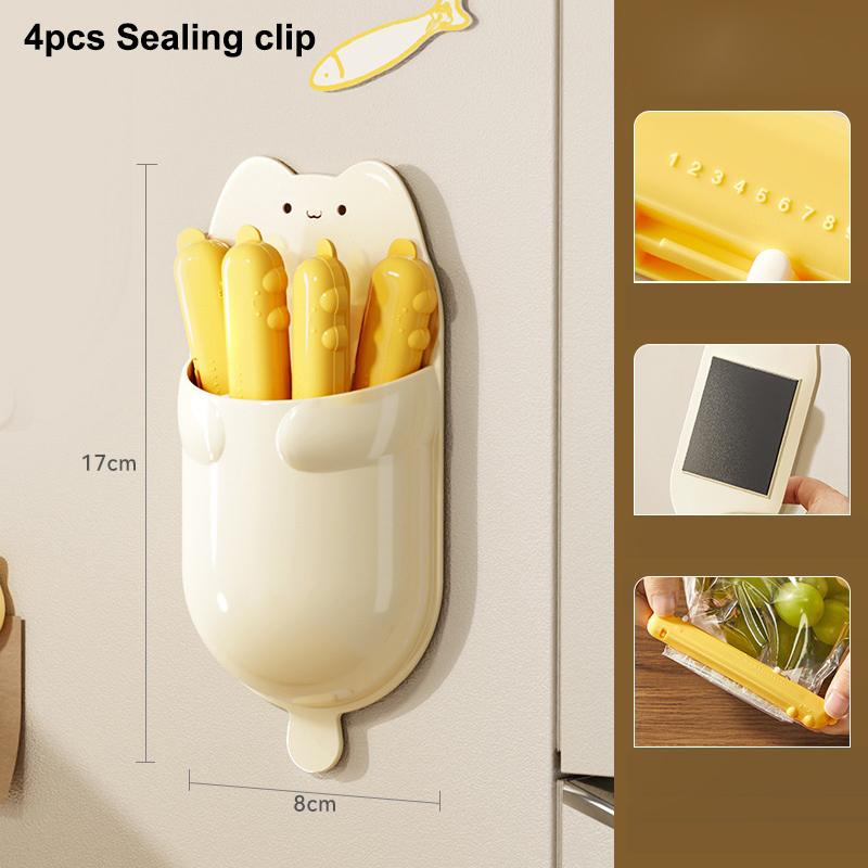 

Cute Cat Shaped Magnetic Snack Bag Clip for Potato Airtight Fridge Sealing Food Organizer Kitchen Supplies