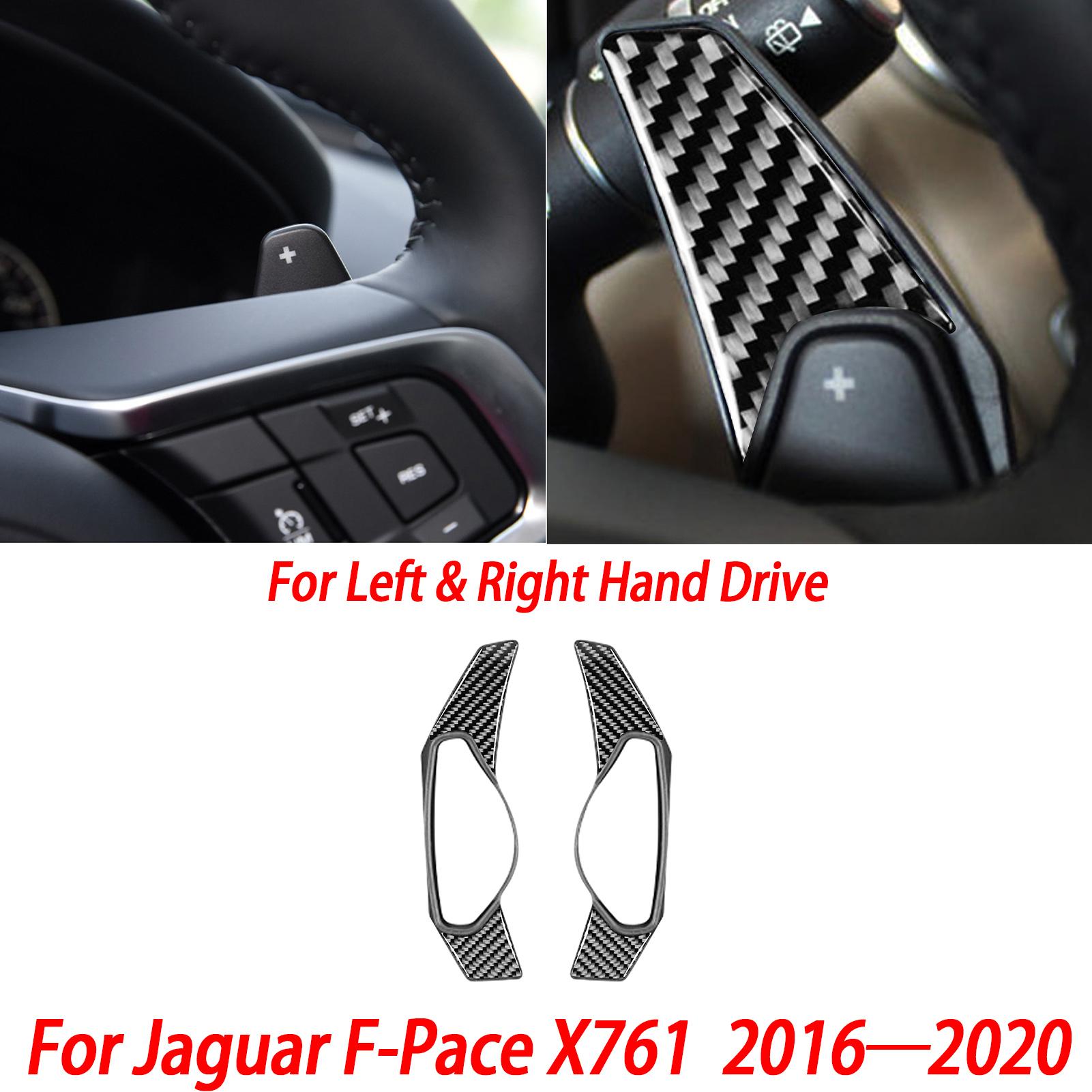 Carbon Fiber Gear Shift Frame Air Outlet Window Lift Door Handle Panel Sticker For Jaguar F-PACE X761 XE X760 XF X260 2016- Black Carbon