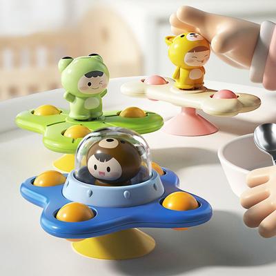 Baby Toys Suction Cup Spinner Toys For Toddlers Bear Hand Fidget Spinner Sensory Toys Stress Relief Baby Games Rotating Rattles