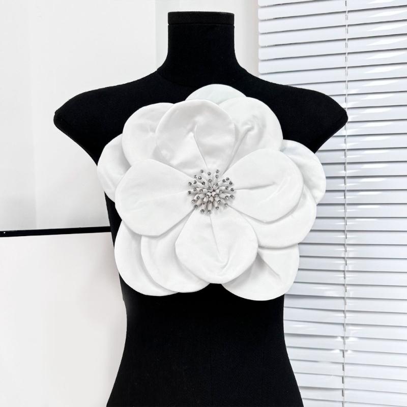 Multi Layer Soft Fabric Large Flower Brooch Stylish Breastpin for Dresses and Tops Floral Shaped Corsage Party Accessory