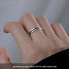 Elegant 925 Silver-Plated Double-Layer Open Ring for Women
