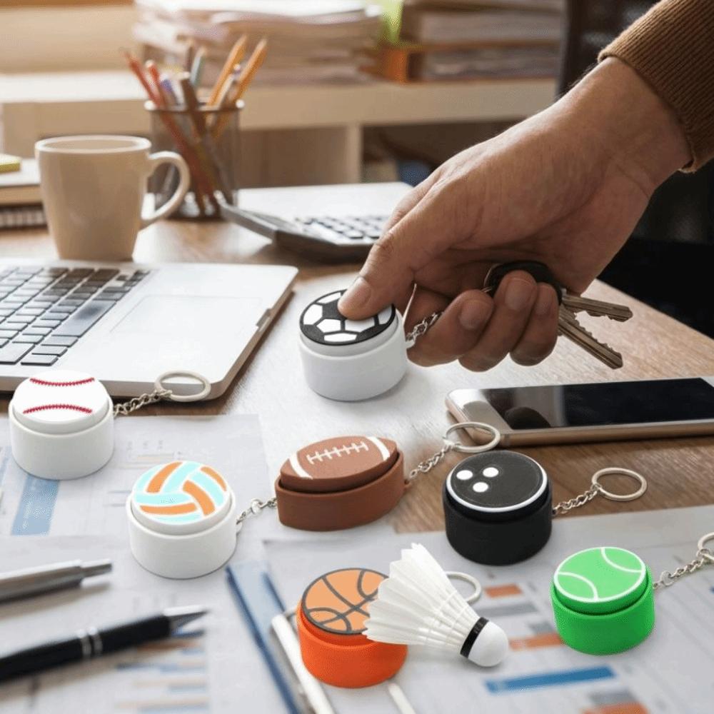 Ball Keyboard Keychain Fidget Toys Push Bubble Stress Relief Sensory Toys Basketball Football Keyboard Clicker For Kids Adults