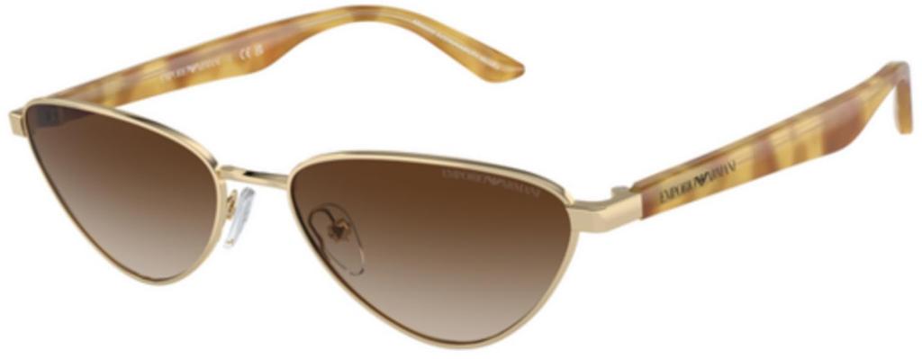 Emporio Armani Shiny Pale Gold Sunglasses Size 56 Women's EA2153,