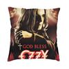 Vibrant Ozzy Osbourne Square Throw Pillow Case Decoration 3D Two Side Print Rock Band Heavy Metal Cushion Cover for Living Room