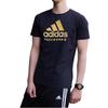 adidas Retro Buchstaben Logo Druck Atmungsaktives Sport Lauf Rundhals Kurzarm T-Shirt Herren T-Shirts Schwarz Gold ADICTT-BG
