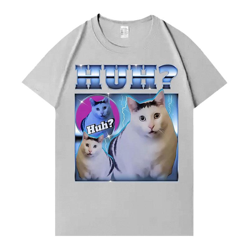 2026 Huh Meme Cat T Shirts Funny UnisexWomen Short SleeveTshirt Trendy Summer Aesthetic ONeck Loose Tops High Quality Tees Shirts