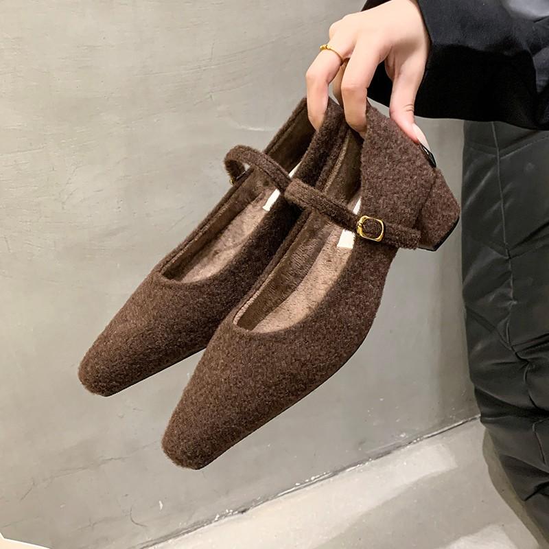 

Fashion Women s Sandals Spring Shoes New Popular Luxury Square Toe Ballet Dance Shoes Women s Fashionable Luxury Shoes Zapatos Mujer 40 кофейный