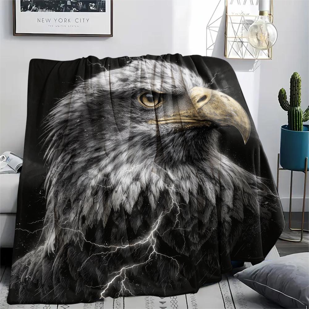 Eagle Print Flannel Blanket, High Quality Comfortable for All Seasons, Home Decor, Warmth and Comfort, Perfect for Christmas Gifts