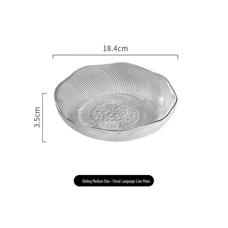 ZISIZ Gold-Rimmed Floral Glass Plate Set (2-Pack)