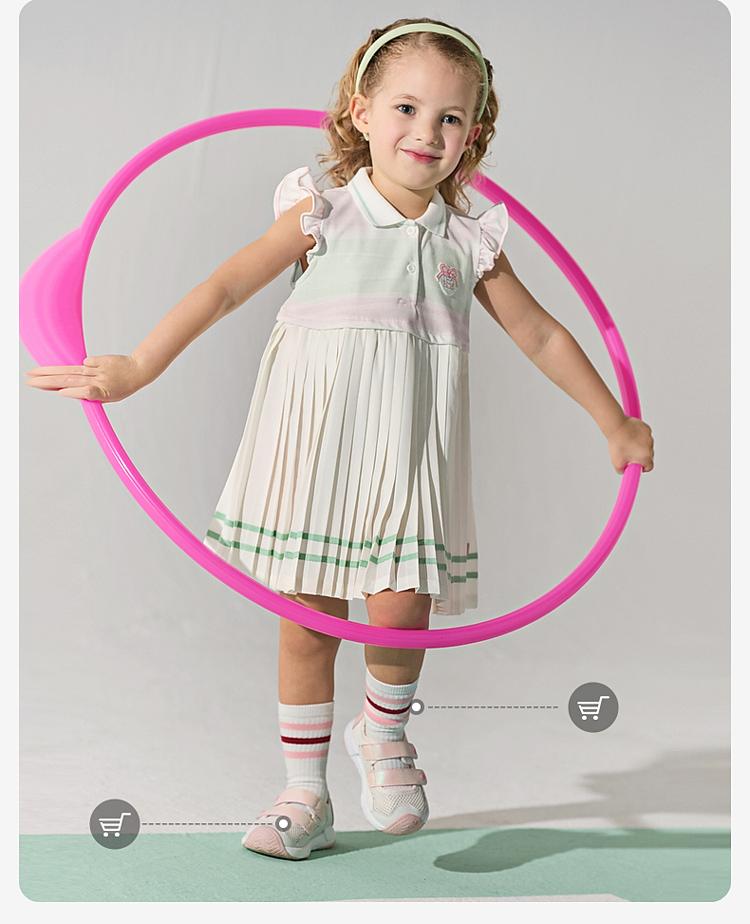David Bella Children's Cool Dress Summer Dress New Girl Polo Pleated Skirt Baby Sports Dress