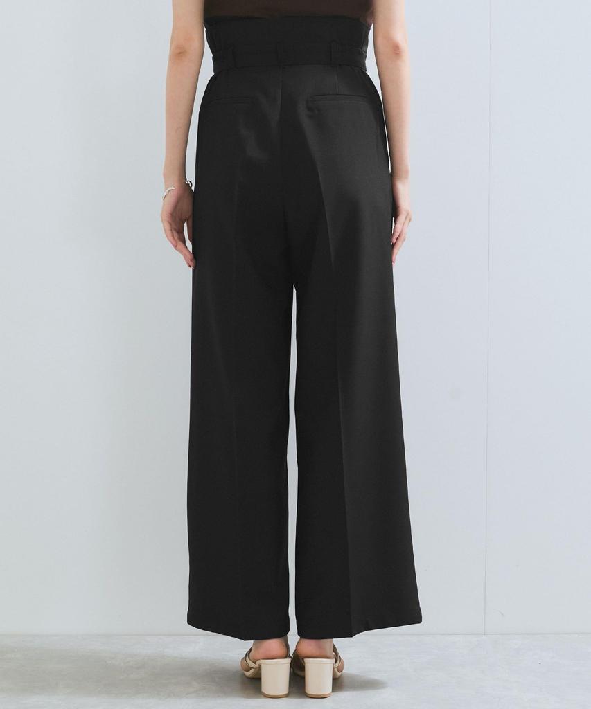 New Color Added to the Belt Detail Tuck Wide Slacks Pants Light Green S [BIS] [Wrinkle-Resistant/Cool Touch] (33)