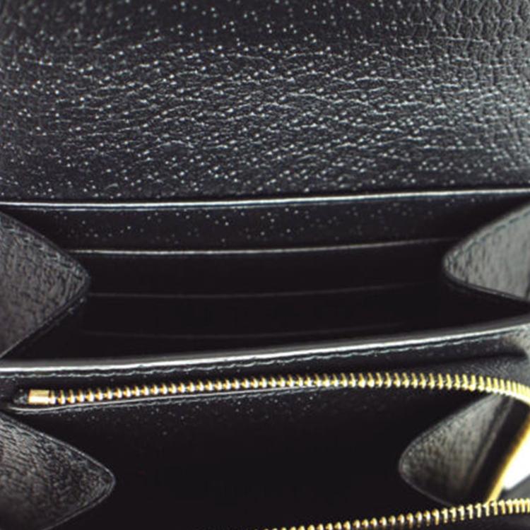 Gucci Ophidia Striped Double Fold Canvas And Leather Wallet Women wallet Black 719887-DJ2DG-1060