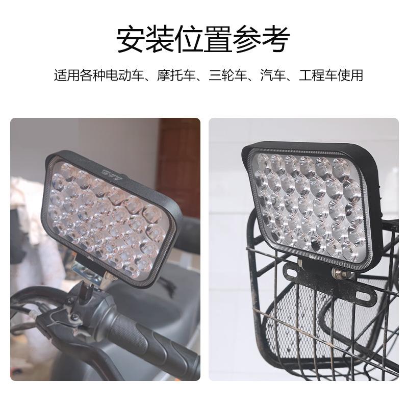 Super Bright Electric Motorcycle LED Headlight for Battery Car & Tricycle, 12V-60V