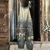 Women's Jumpsuit Floral Print Casual Loose Vintage Shoulder Strap Cotton Linen