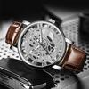 Vintage Men Watch Hollow Round Dial Faux Leather Strap Casual Formal Watch Accurate Quartz Wristwatch Fashion Jewelry Gift