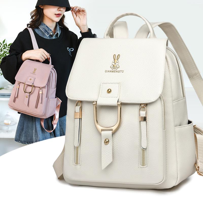 2025 Autumn/Winter Women's Fashion PU Soft Backpack - Elegant European & American Style
