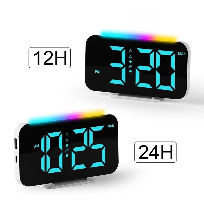 Clock Simple Color Light Electronic Clock Ambient Light Electronic Clock Multi-function Alarm Clock 9010