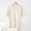 New Loose Pure Cotton Short-sleeved T-shirt Regular Shoulder Round Neck Tops Solid Color Versatile Short-sleeved Bottoming Shirt