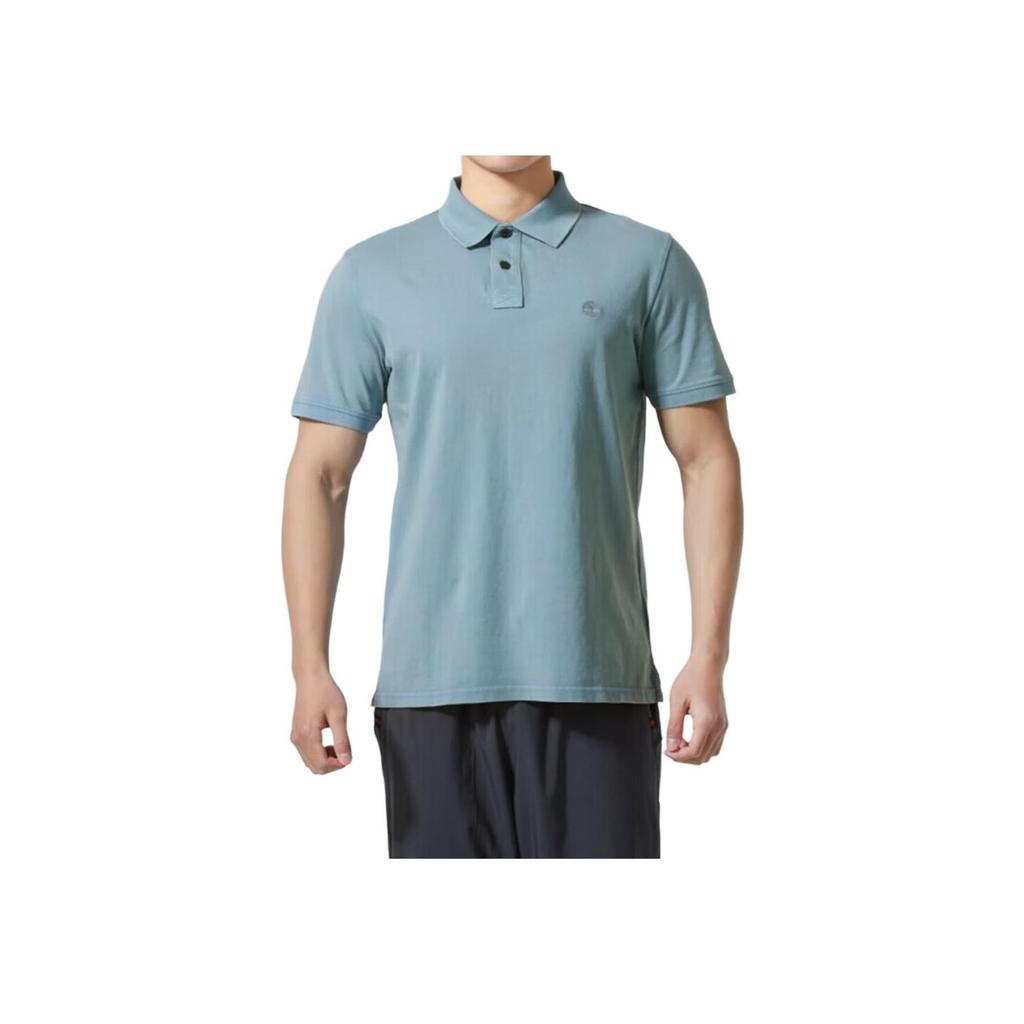 Timberland Logo Outdoor Casual Breathable Short Sleeve Polo Shirt Men tops Teal A6R29-758