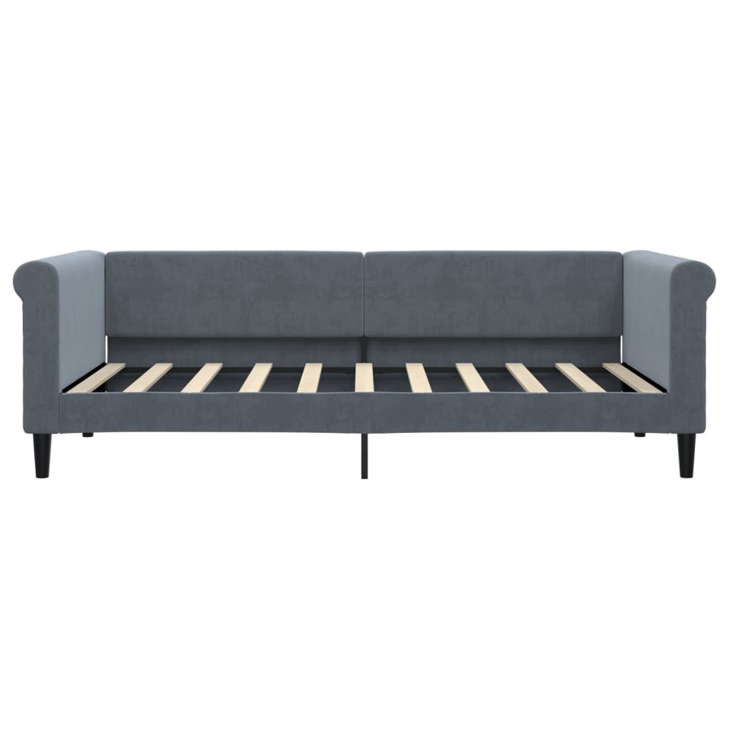 Vidaxl Sofa Z Materacem Do Spania, Ciemnoszara, 90X190 Cm, Aksamit