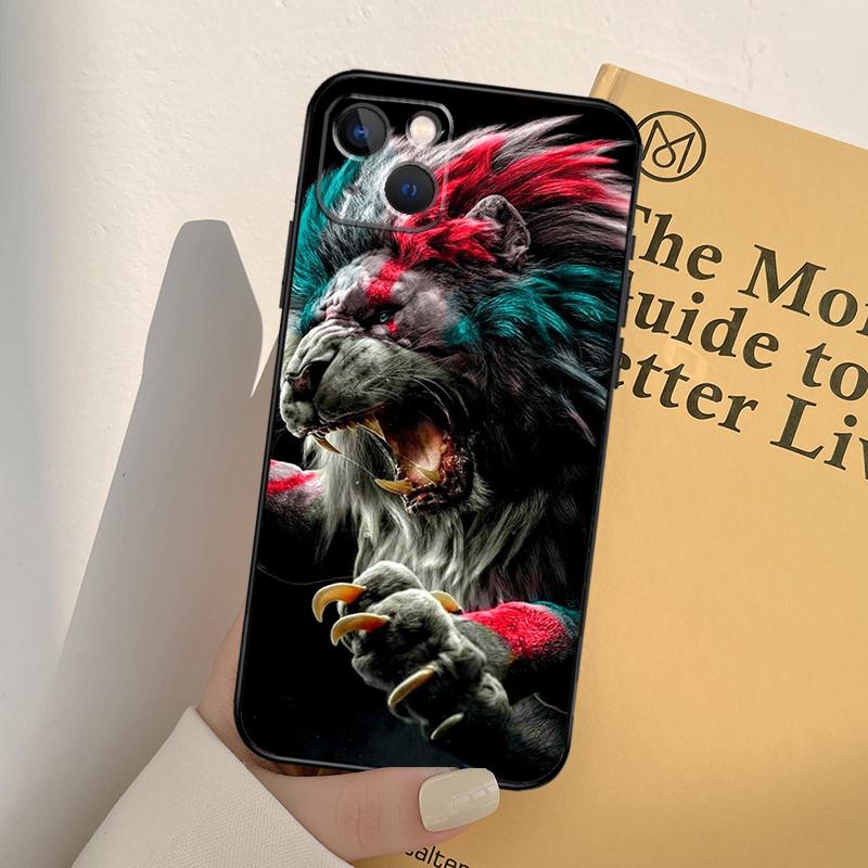 King of Jungle Lion Phone Case For iPhone 11 12 13 Pro Max XS XR X 6 7 8 Plus 12 13 Mini SE 2020 Cover Shell