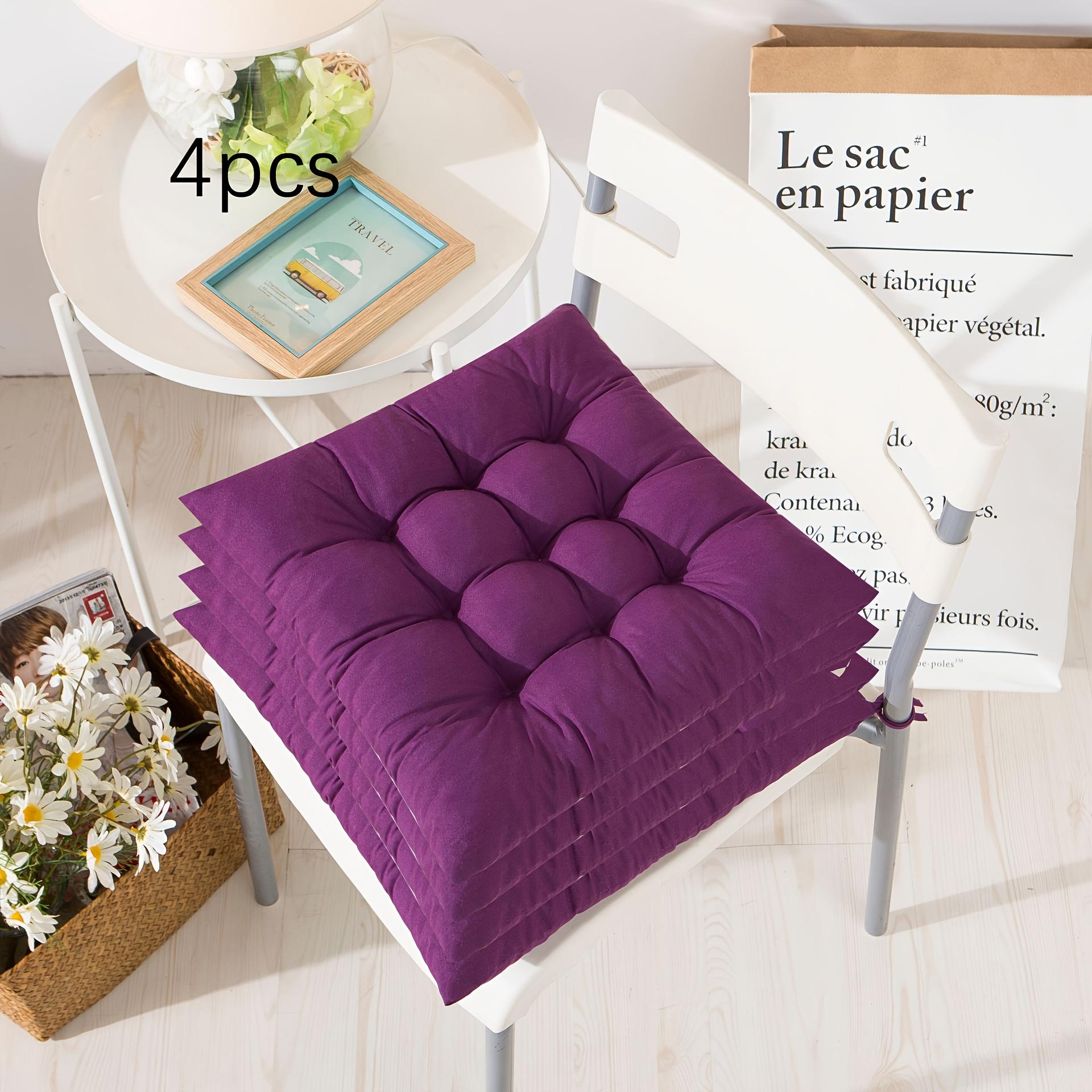 Набор из 4 мягких и дышащих современных однотонных подушек на сиденье - Универсальные квадратные подушки, идеально подходящие для офисов, домов и ресторанов 4pcs