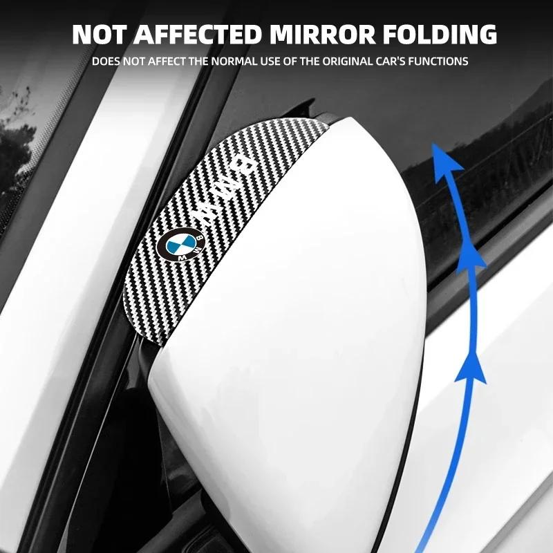 XMVPW1 2pcs Carbon Fiber Car Rearview Mirror Rain Eyebrow Sticker For BMW M M3 M5 M6 X3 E46 E90 E39 F10 F20 F30 G20 E60 E36 E34 X6