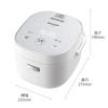 Sharp KS-CF05B-W Rice Cooker, 3-cup Capacity, for Single-person Households, with Microcomputer and Bread-making Functions, White