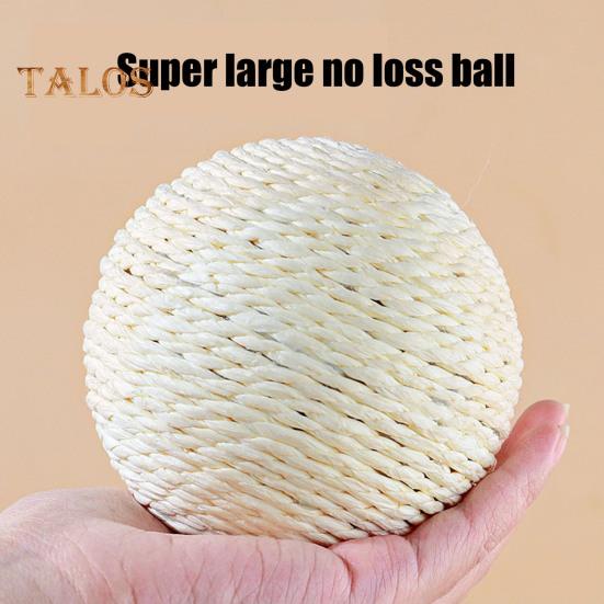 Palla Sisal per Gatti Giocattolo Interattivo con Tiragraffi a Palla per Gatti Pallina Tiragraffi Naturale in Sisal con Suono per Pulizia Denti e Addestramento Gattini
