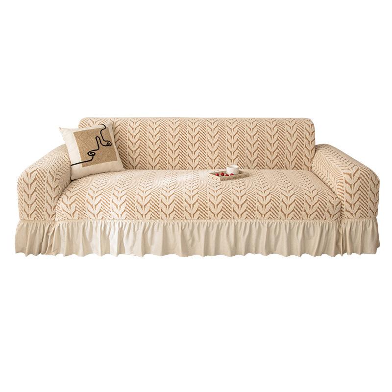 New Skirted Sofa Cover Light Luxury All Inclusive All Purpose Cover  Plush Autumn and Winter Anti Cat Scratch Cover Fabric