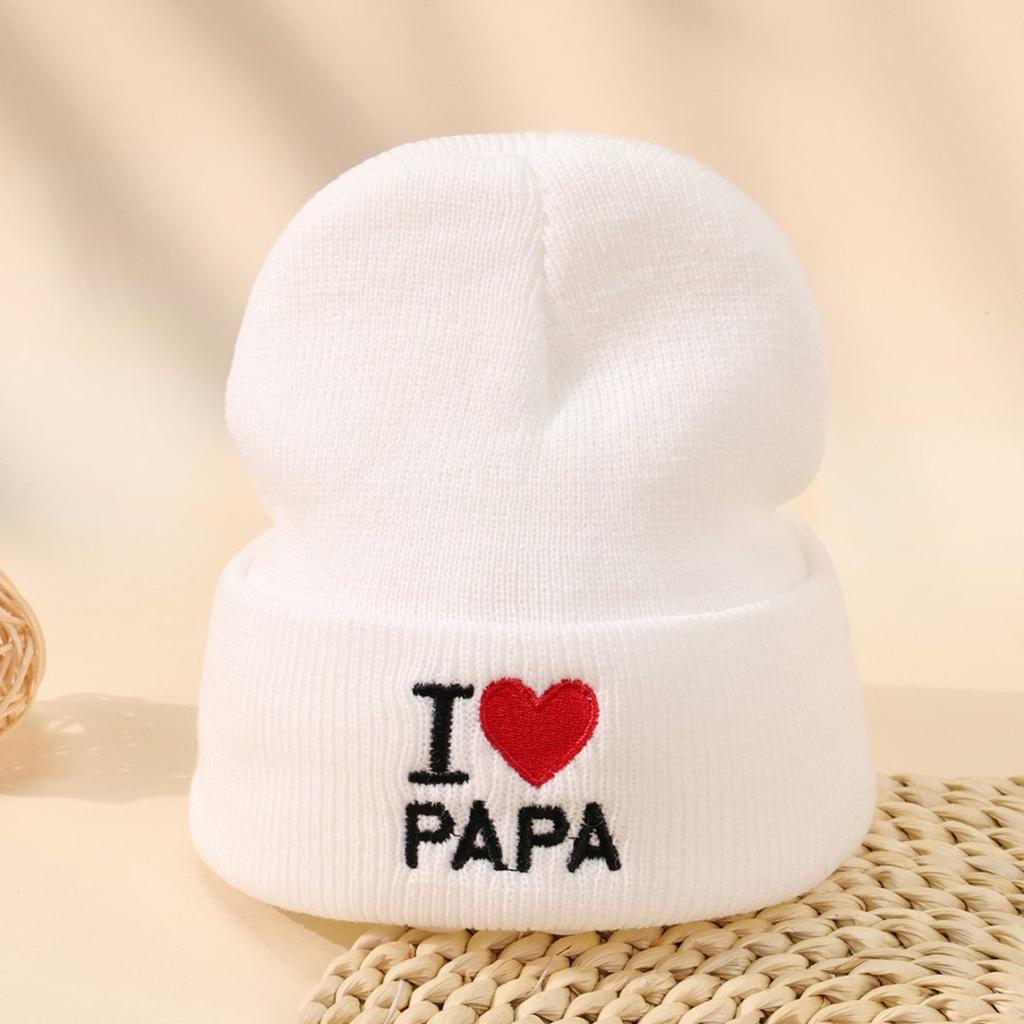 Children'S Hat Autumn And Winter Warm Letter Embroidery Couple Pullover Wool Hat