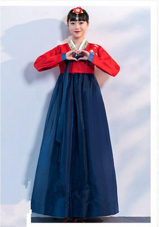 Adult Female and Children's Traditional Korean Hanbok Performance Costume