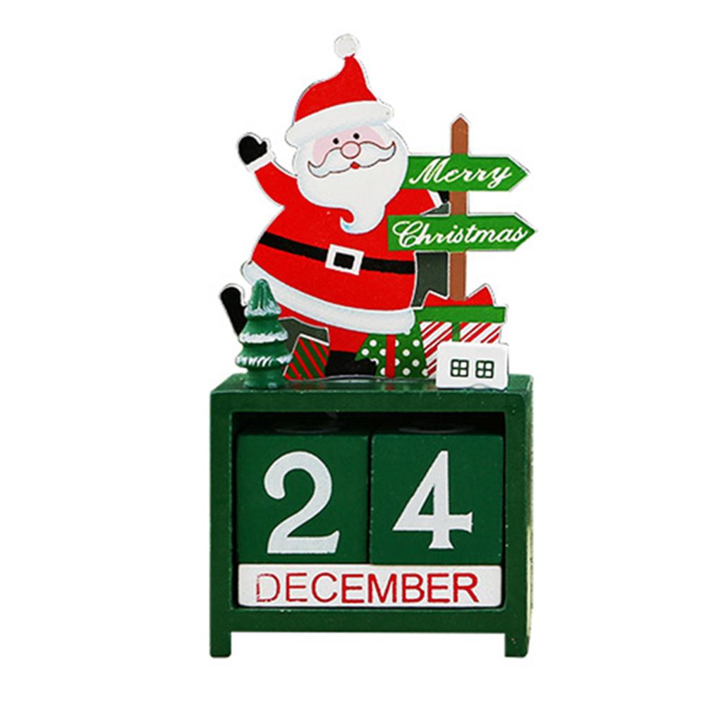 1pc Christmas Advent Countdown Calendar Desk Decoration Wooden Calendar Ornament Christmas Present