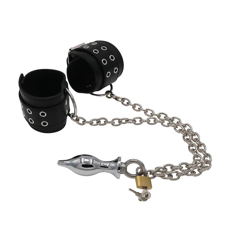 Sexy Handcuffs Butt Plug Lock Alternative Passion Adult Toys Sex Tools Small Size Female Training Climax Props