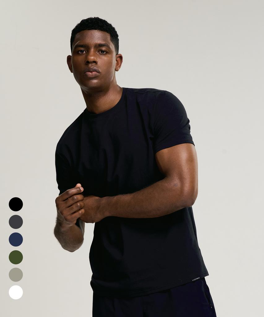 Leijibi [3Pack] Fresh Cotton Muscle Fit Short Sleeve T-Shirt (6 Colors) (Type A)
