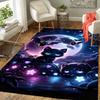 1pc Black Cat and Bat Design Indoor Area Rug - Soft, Anti-Slip, and Durable Gaming Room Decor for Bedroom