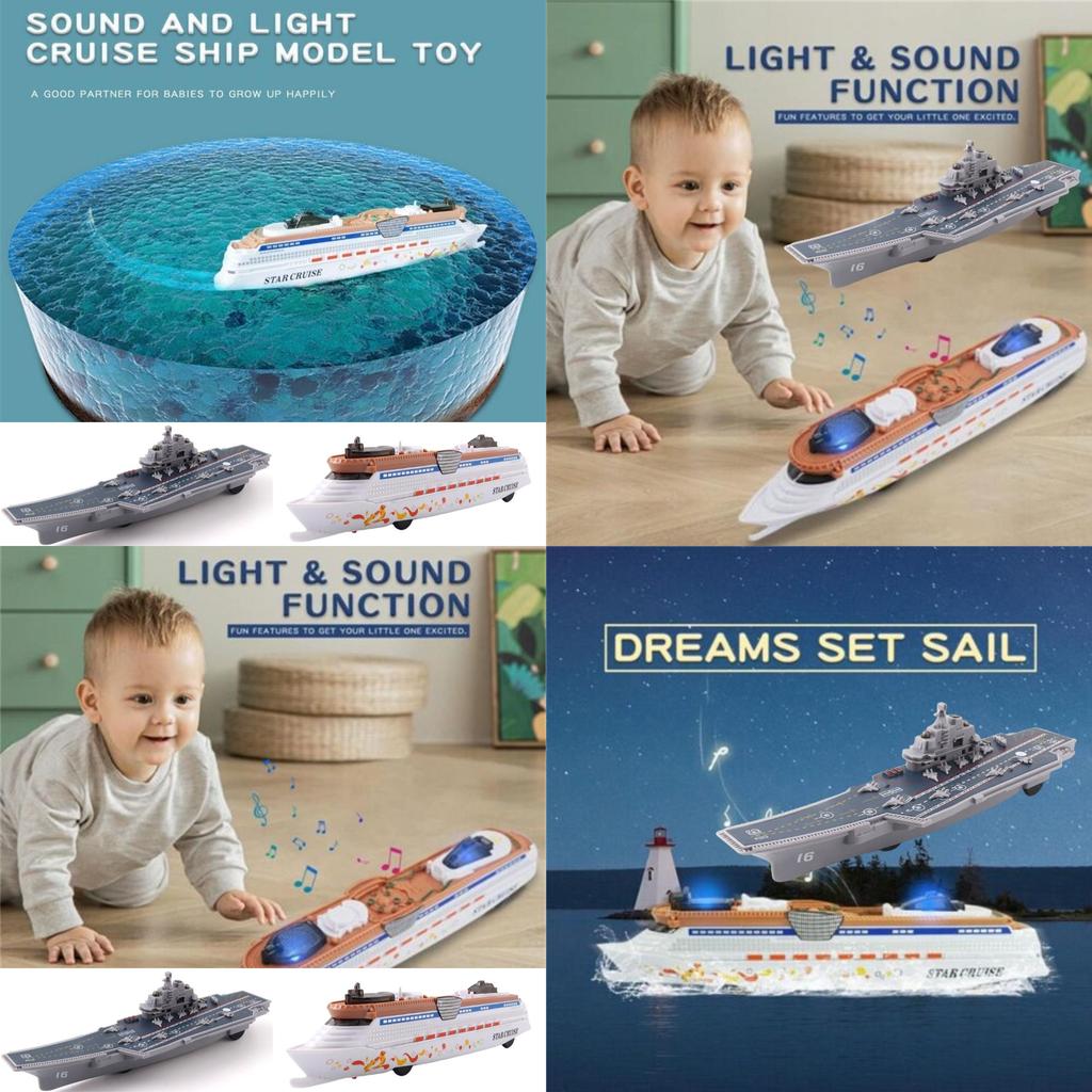 Inertialsicherer Flugzeugträger-Modellbausatz Plastikspielzeugauto für Jungen im Alter von 2-6 Jahren Mit Sound- und Lichteffekten