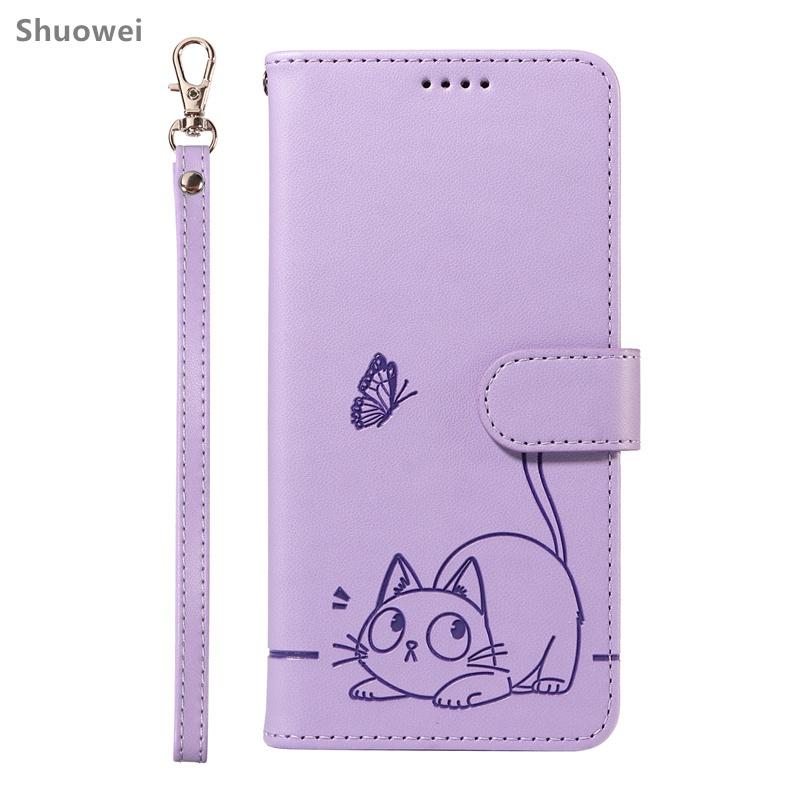 Case for Samsung Galaxy J3 J4 J5 J6 2016 2018 J7 PriMe J310 J330 J415 J510 J530 J610F Note 8 9 10 20 Ultra Pro Plus 5G Leather Flip Casing Bag Strap