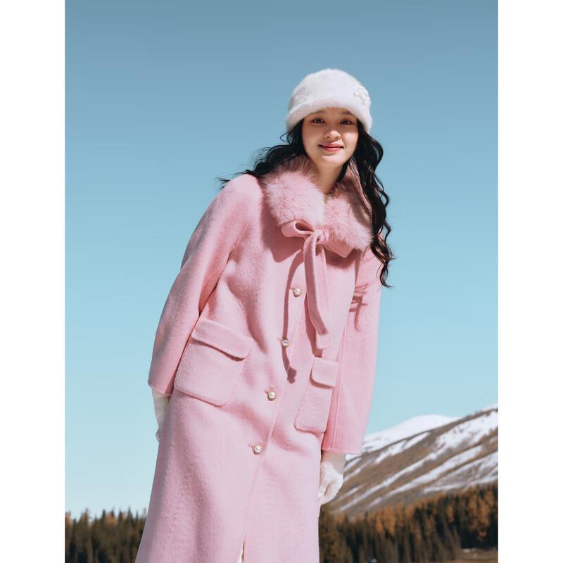 

Qiushui Yiren Elegant Bowknot Wool & Camel Blend Winter Coat L