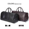 Malun Te Men's Genuine Leather Travel Duffle Bag with Shoe Compartment